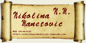 Nikolina Manetović vizit kartica